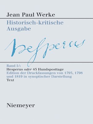 cover image of Hesperus oder 45 Hundsposttage
